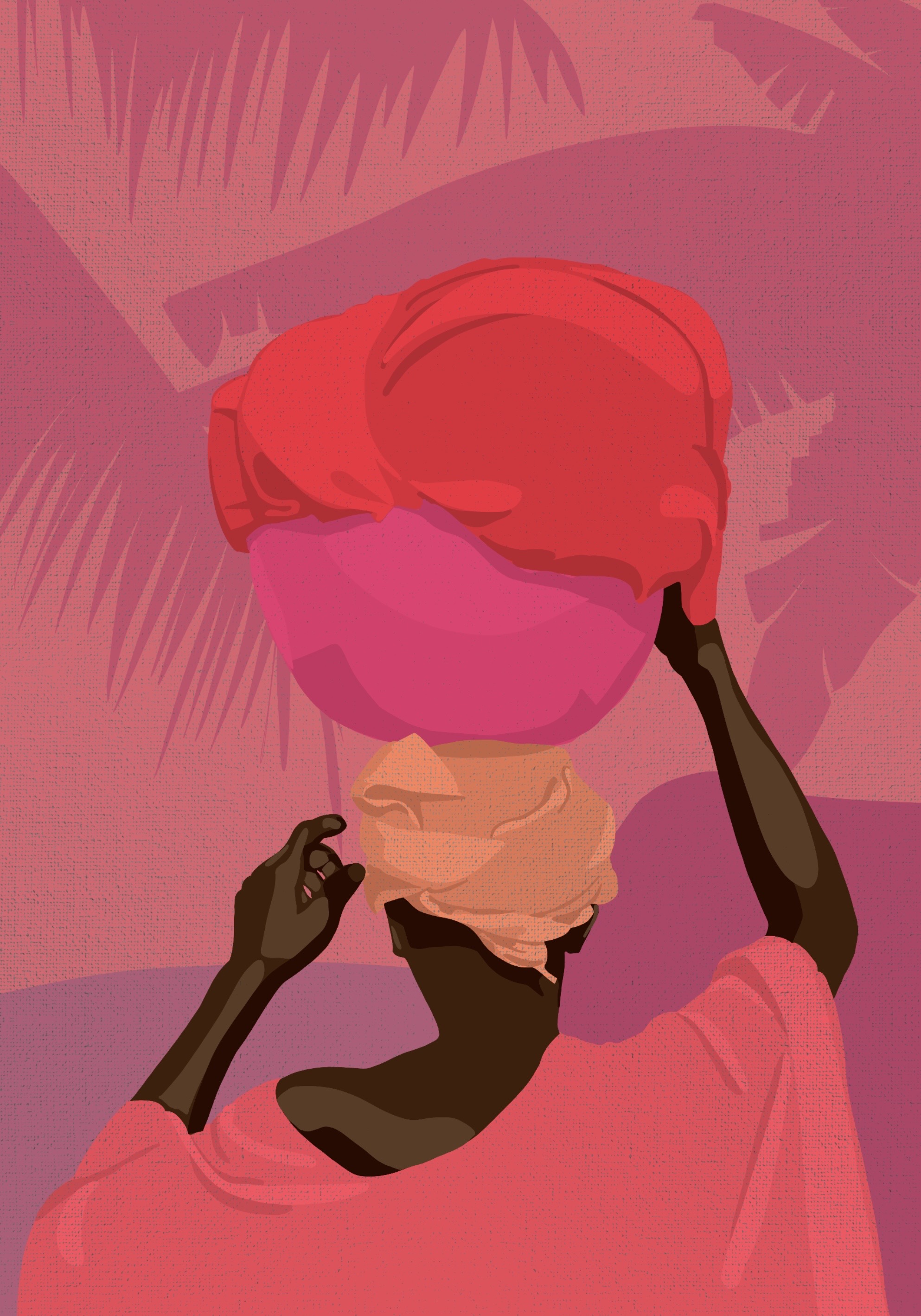 Sonnenfeld — Limitierter Fine Art Print von Mara, figurative Malerei in warmen Tönen